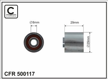 [500117] Ролик проміжний ремня ГРМ Audi A1/A3/A4/A6/TT, Seat Altea/XL/Exeo/ST/Leon/Toledo III, Skoda Octavia II, VW Eos/Golf Plus/V/VI/Jetta III/Passat 2.0 07.02-   29x8x29
