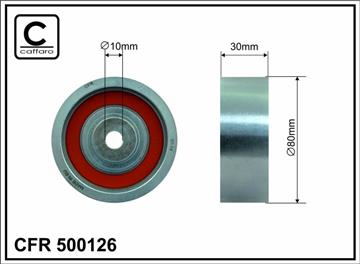 [500126] Ролик проміжний ремня ГРМ Audi A1/A3/A4/Allroad/A5/A6/Q3/Q5/TT, Seat Alhambra/Altea/XL/Exeo/ST/Ibiza IV/ST/Leon/Toledo IV 1.2D/1.6D/2.0D 05.03-   80x10x30