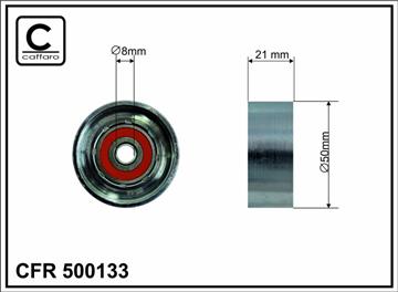 [500133] Ролик проміжний ремня ГРМ BMW 3 E30/E36/5 E34 1.6/1.8 06.87-06.94   50x8x21