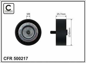 [500217] Ролик проміжний поліклинового ремня Mercedes A W176/W177/B W247/C A205/C204/C205/C T-Model S204/S205/C W204/CLA C118 1.6/2.0 01.08-   65x8x25,7