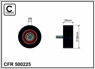 [500225] Ролик проміжний поліклинового ремня Mercedes A W169/B W245 1.5-2.0CNG 09.04-06.12   58x8x25