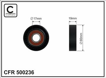 [500236] Ролик натяжного механізму поліклинового ремня Smart Fortwo 0.8D/1.0 01.07-   60x17x19
