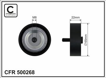 [500268] Ролик проміжний поліклинового ремня Mercedes Sprinter 3,5-T 906/3-T 906/4,6-T 906/5-T 906, Mitsubishi Colt VI, Smart Forfour 1.5D/3.5 08.04-   65x8x22