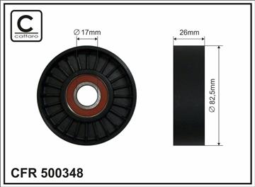 [500348] Ролик натяжного механізму поліклинового ремня Kia Opirus 3.5 09.03-   82,5x17x26
