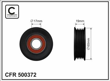 [500372] Ролик натяжного механізму поліклинового ремня Mitsubishi HA1W MMC 3B20   60x17x19