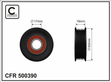 [500390] Ролик натяжного механізму поліклинового ремня Toyota IQ 1.33 01.09-12.15   60x17x19