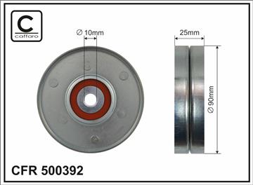 [500392] Ролик проміжний поліклинового ремня Cadillac Deville, Chrysler 300 M/Cirrus/Concorde/New Yorker/Sebring/Stratus/Vision/Voyager I/II/III/IV 2.0-4.6 10.86-12.08   90x10x25