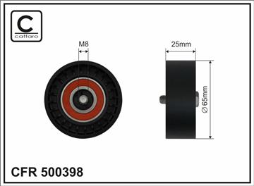 [500398] Ролик проміжний поліклинового ремня Mercedes CLS C218/X218/E A207/C207/E T-Model S212/E W212/G W463/GL X166/GLE C292/W166 4.7/5.5 01.10-   65x8x25