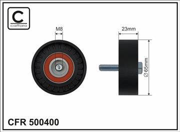 [500400] Ролик проміжний поліклинового ремня Alfa Romeo Mito, Fiat 500/500 C/500L/Panda/Punto, Lancia Ypsilon 0.9/0.9CNG/0.9LPG 09.09-   65x8x23