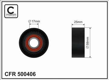 [500406] Ролик натяжного механізму поліклинового ремня Mercedes A W169/B W245 1.5-2.0CNG 09.04-06.12   58x17x25
