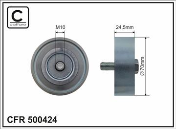 [500424] Ролик проміжний поліклинового ремня Citroen C4 Aircross, Mitsubishi ASX/Lancer VIII/Outlander II/III, Peugeot 4008 1.8D/2.2D 11.06-   70x10x24,5