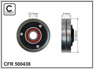 [500438] Ролик проміжний поліклинового ремня Audi A5/A6/Allroad/A8/Q7/R8/Spyder, VW Touareg 4.2/5.2 03.06-07.15   76x17x21