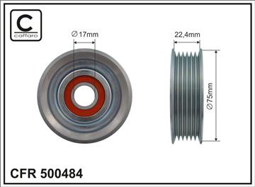[500484] Ролик натяжного механізму поліклинового ремня Honda S2000 2.0 06.99-   75x17x22,4