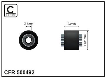 [500492] Ролик проміжний ремня ГРМ Citroen Berlingo/C1 II/C3 II/III/C3 Picasso/C4 Cactus/C4 Grand Picasso II/C4 II/C4 Picasso II/C-Elysse/DS3/DS4, Opel Crossland X/Grandland X 1.0/1.2 03.12-   31x8x24