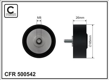 [500542] Ролик проміжний поліклинового ремня BMW 1 F20/F21/2 F22/F87/F23/3 F30/F80/F31/3 Gran Turismo F34/4 F32/F82/F33/F83/4 Gran Coupe F36/5 F10 2.0D 06.10-   65x8x26