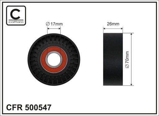 [500547] Ролик натяжного механізму поліклинового ремня Audi A4/A5/Q5 3.0 05.16-   70x17x26