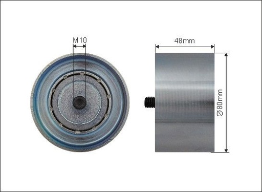 [500616] Ролик натяжного механізму поліклинового ремня Mercedes   80x10x48