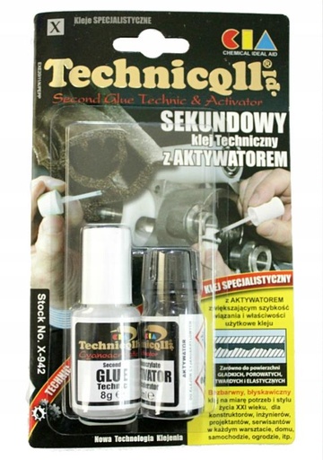[X942] Technicqll X-942 Клей секундний технічний ціаноакриловий активатор 8g+8ml флакон