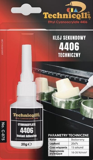 [C075] Technicqll C-075 Клей секундний технічний ціаноакриловий 20g флакон