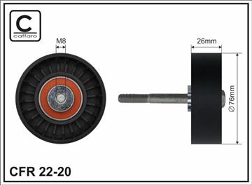 [2220] Ролик проміжний поліклинового ремня Volvo 850/S70/S80 I/V70 I/V70 II 2.5D 08.95-08.07   76x8x26