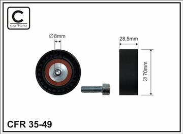 [3549] Ролик натяжного механізму поліклинового ремня BMW 5 E34/E39/7 E32/E38/8 E31 3.0-4.4 04.92-12.03   70,5x9x28,5