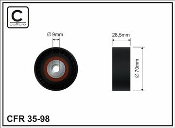 [3598] Ролик проміжний поліклинового ремня BMW 5 E39/7 E38/8 E31 3.5/4.4 02.96-12.03   70,5x9x28,5