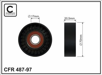 [48797] Ролик натяжного механізму поліклинового ремня Ford Focus II/Kuga I, Volvo C30/C70 II/S40 II/V40/V50/XC90 I 2.0-2.5 01.04-   70x17x20,5