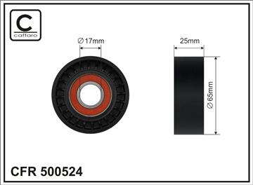 [500524] Ролик натяжного механізму поліклинового ремня Audi A1, Seat Ibiza IV/ST/Toledo IV, Skoda Fabia III/Rapid, VW Polo 1.4D 02.14-   65x17x25